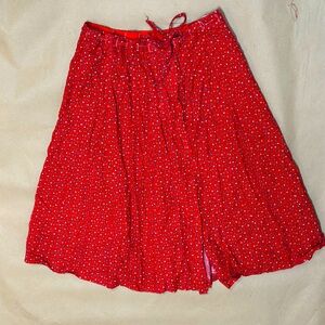 Vintage Mikabe red floral button down skirt (L)